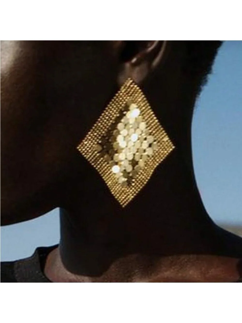 New! Zara Gold Square Mesh Earrings (3038) NWOT